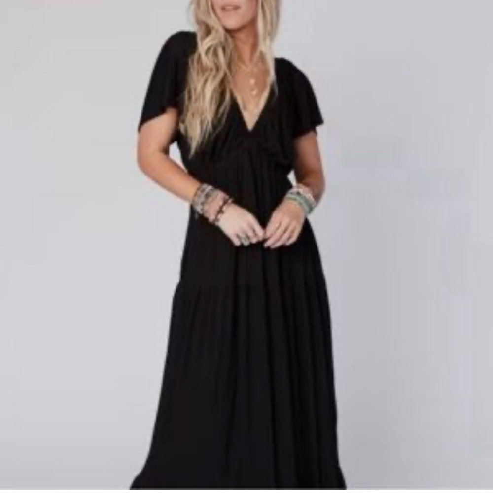 Three Bird Nest Black Maxi Dress - Picture 2 of 2